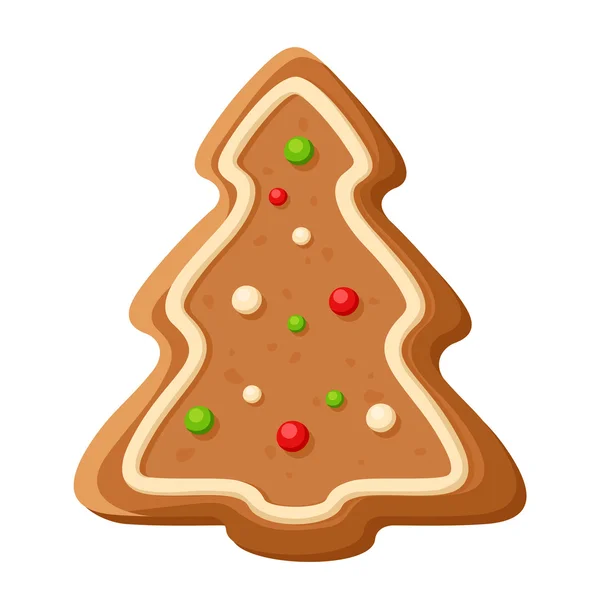 Lebkuchenbaum. Vektor-Weihnachtsplätzchen. — Stockvektor