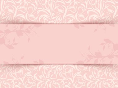 Vintage pembe davetiyeli çiçek desenli. Vektör eps-10.