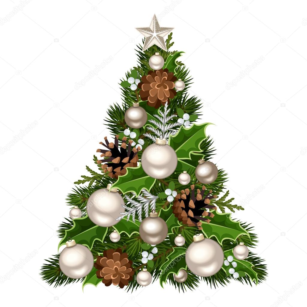 Christmas tree. Vector illustration.