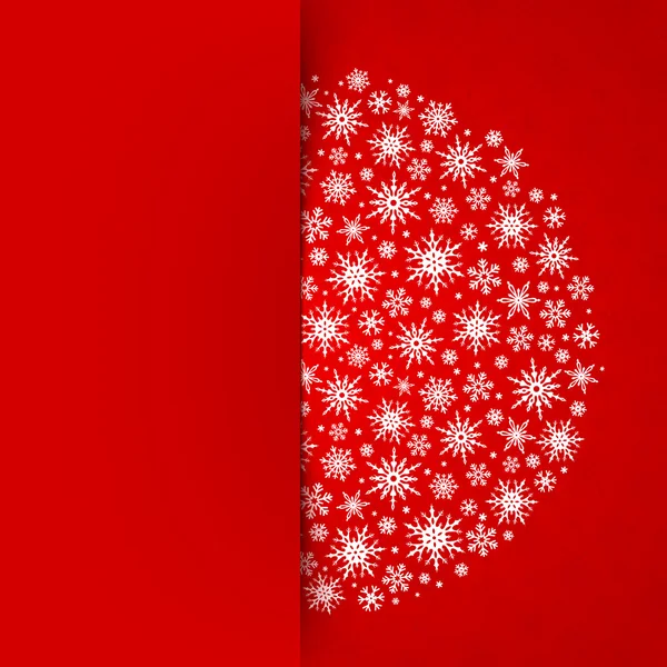 Christmas red card with snowflakes. Vector eps-10. — Stock Vector