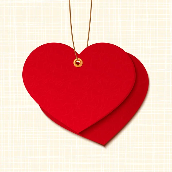 Étiquette rouge en forme de coeur. Vecteur eps-10 . — Image vectorielle