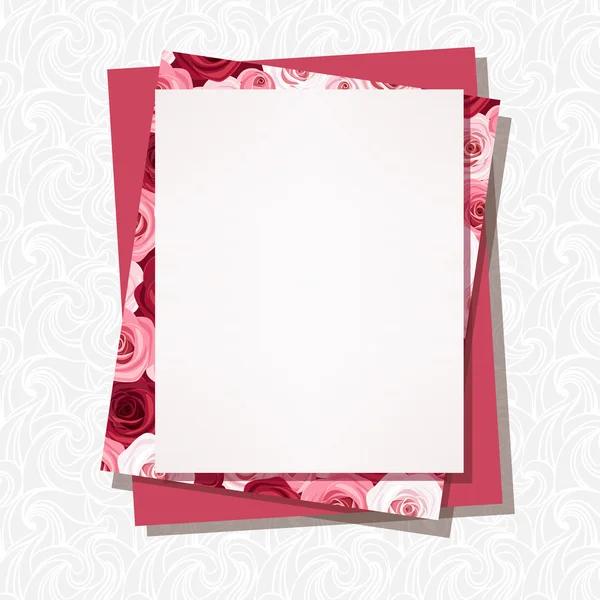 Carte vectorielle avec motif de roses . — Image vectorielle