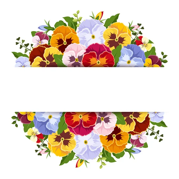 Background with colorful pansy flowers. Vector eps-10. — Stock Vector