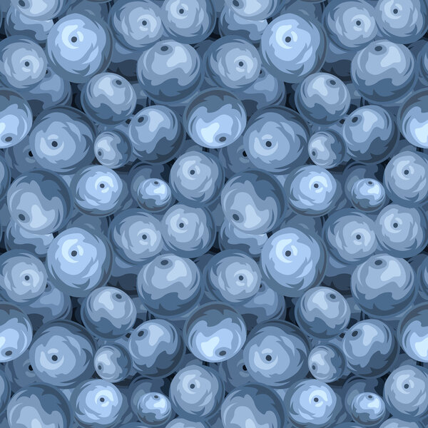 Seamless background with blueberries. Vector illustration.
