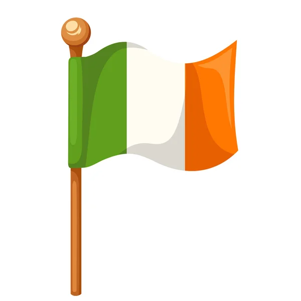 Ierse vlag geïsoleerd op wit. Vectorillustratie. — Stockvector