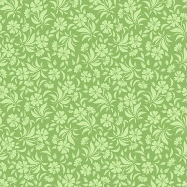 Dikişsiz çiçek yeşil desenli. vektör çizim.