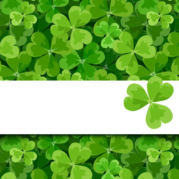 Κάρτα φορέα ημέρα του St. Patrick με τριφύλλι. — Διανυσματικό Αρχείο