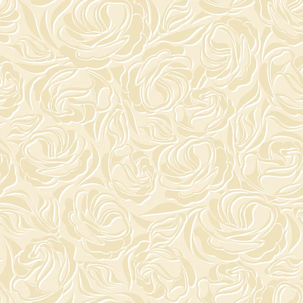 Floral vintage patrón beige sin costuras. Ilustración vectorial . — Archivo Imágenes Vectoriales