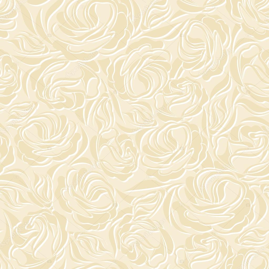 Floral vintage seamless beige pattern. Vector illustration.