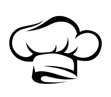 Chef şapka. Vektör siyah siluet.