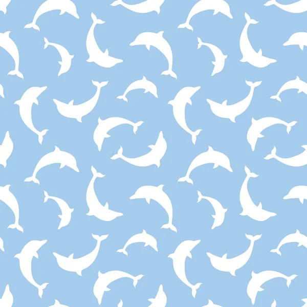 Motif sans couture avec des dauphins. illustration vectorielle. — Image vectorielle