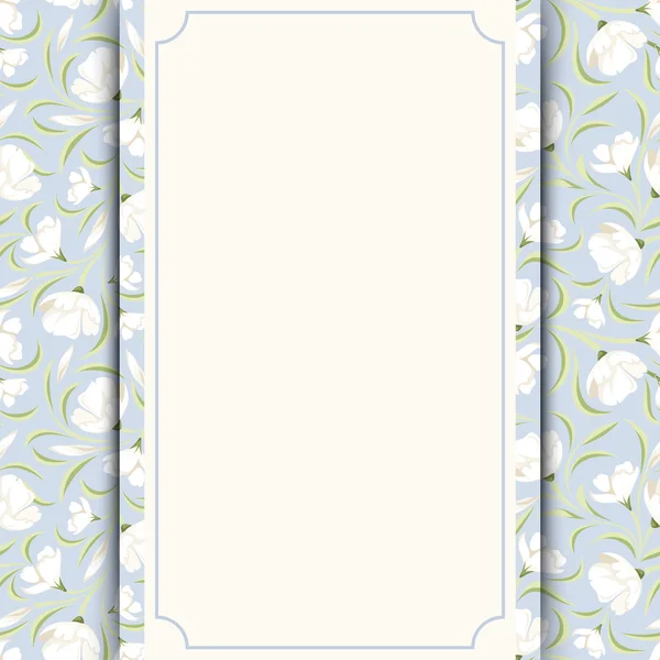 Tarjeta de invitación vectorial con patrón floral . — Archivo Imágenes Vectoriales