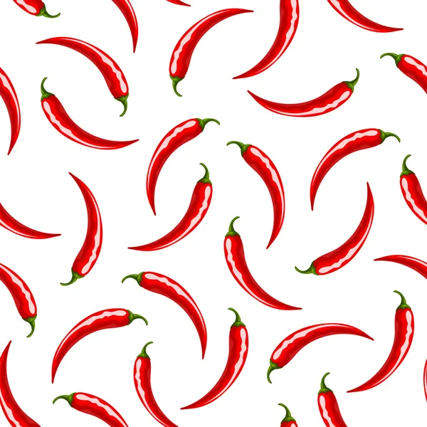 Seamless background with red chili peppers. Vector illustration. — Stock Vector