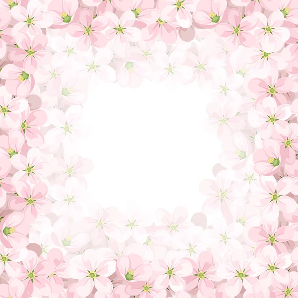 Vector background with pink apple flowers. Vector eps-10. — ストックベクタ