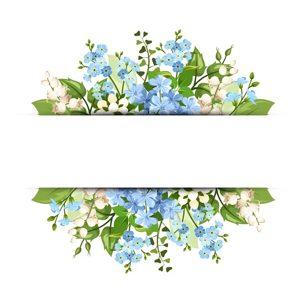 Fundo com flores azuis e brancas. Vetor eps-10 . —  Vetores de Stock