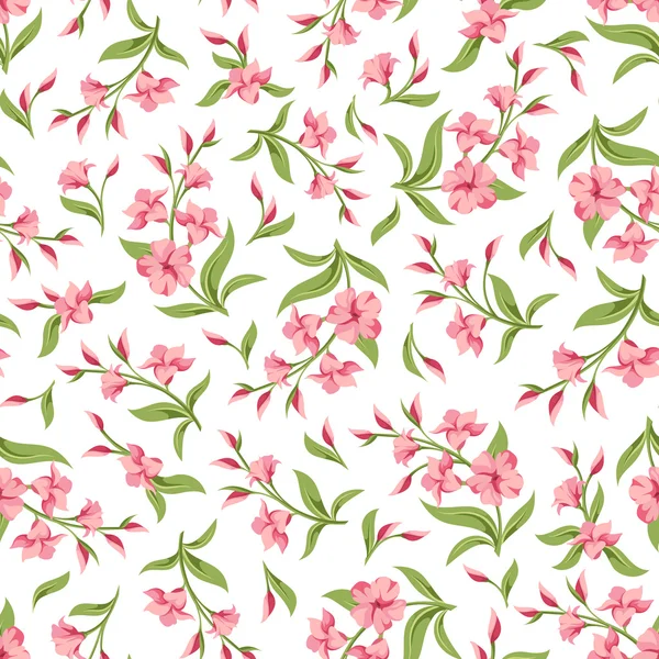 Naadloze patroon met roze bloemen. vectorillustratie. — Stockvector