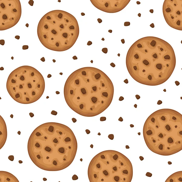 Nahtloser Hintergrund mit Cookies. Vektorillustration. — Stockvektor