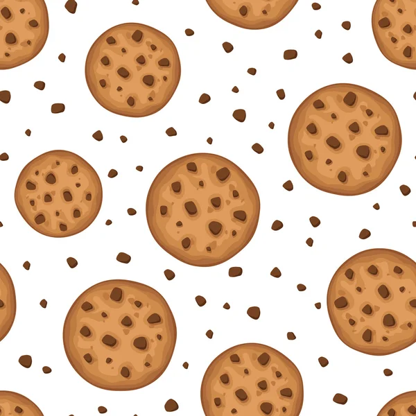 Fundo sem costura com biscoitos. Ilustração vetorial . — Vetor de Stock