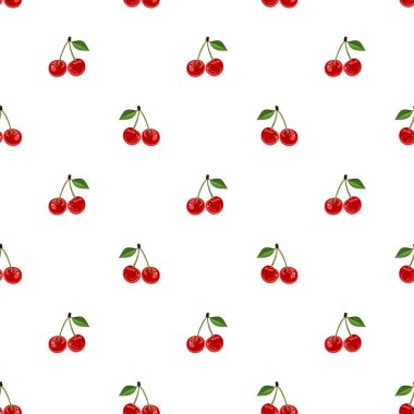 Kirazlı kusursuz desen. Vektör illüstrasyonu.