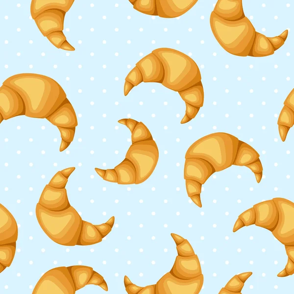 De naadloze patroon vector met croissants. — Stockvector