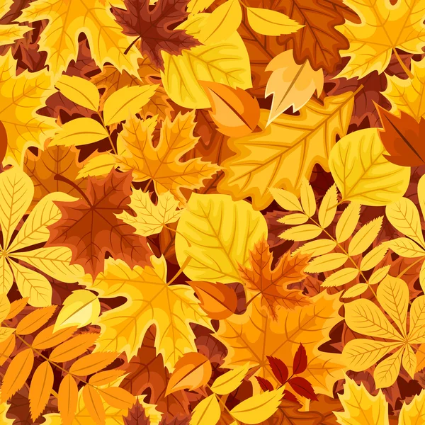 Seamless pattern with autumn colorful leaves. Vector illustration. — Stock Vector