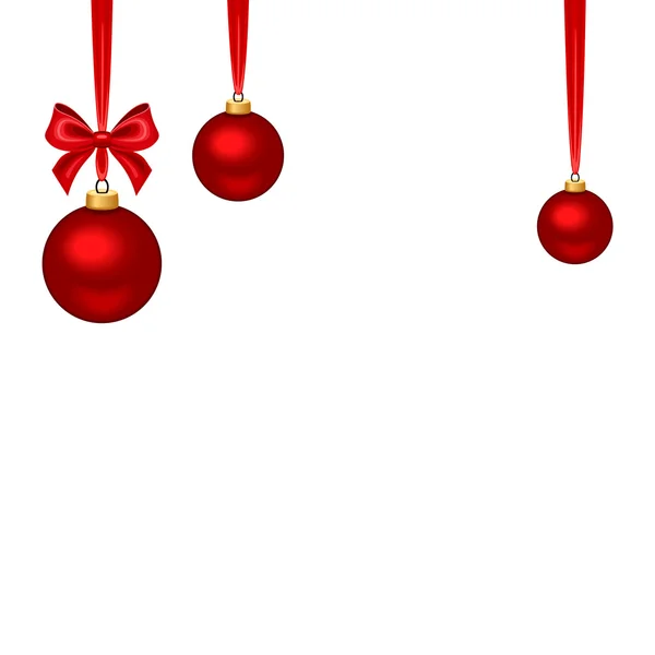 Fondo de Navidad con bolas colgantes rojas. Ilustración vectorial . — Archivo Imágenes Vectoriales