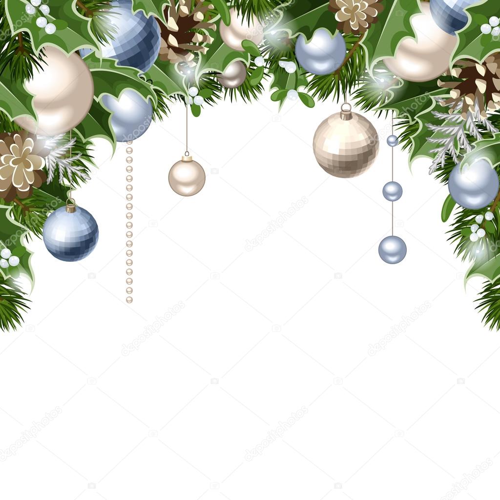青と銀のボール コーン モミの枝 ヒイラギ ヤドリギ クリスマスの背景 ベクター Eps 10 ストックベクター C Naddya 青と銀のボール コーン モミの枝 ヒイラギ ヤドリギ クリスマスの背景 ベクター Eps 10 ストックベクター C Naddya