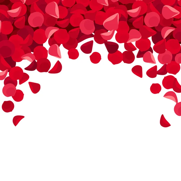 Fondo con petali di rosa rossa. Illustrazione vettoriale . — Vettoriale Stock