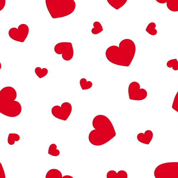 Seamless pattern with red hearts. Vector illustration. — Stock Vector