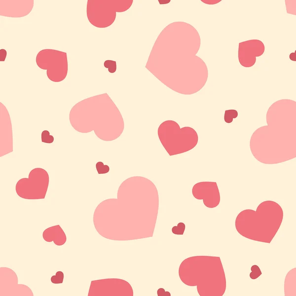 Valentinstag nahtlose Muster mit rosa Herzen. Vektorillustration. — Stockvektor