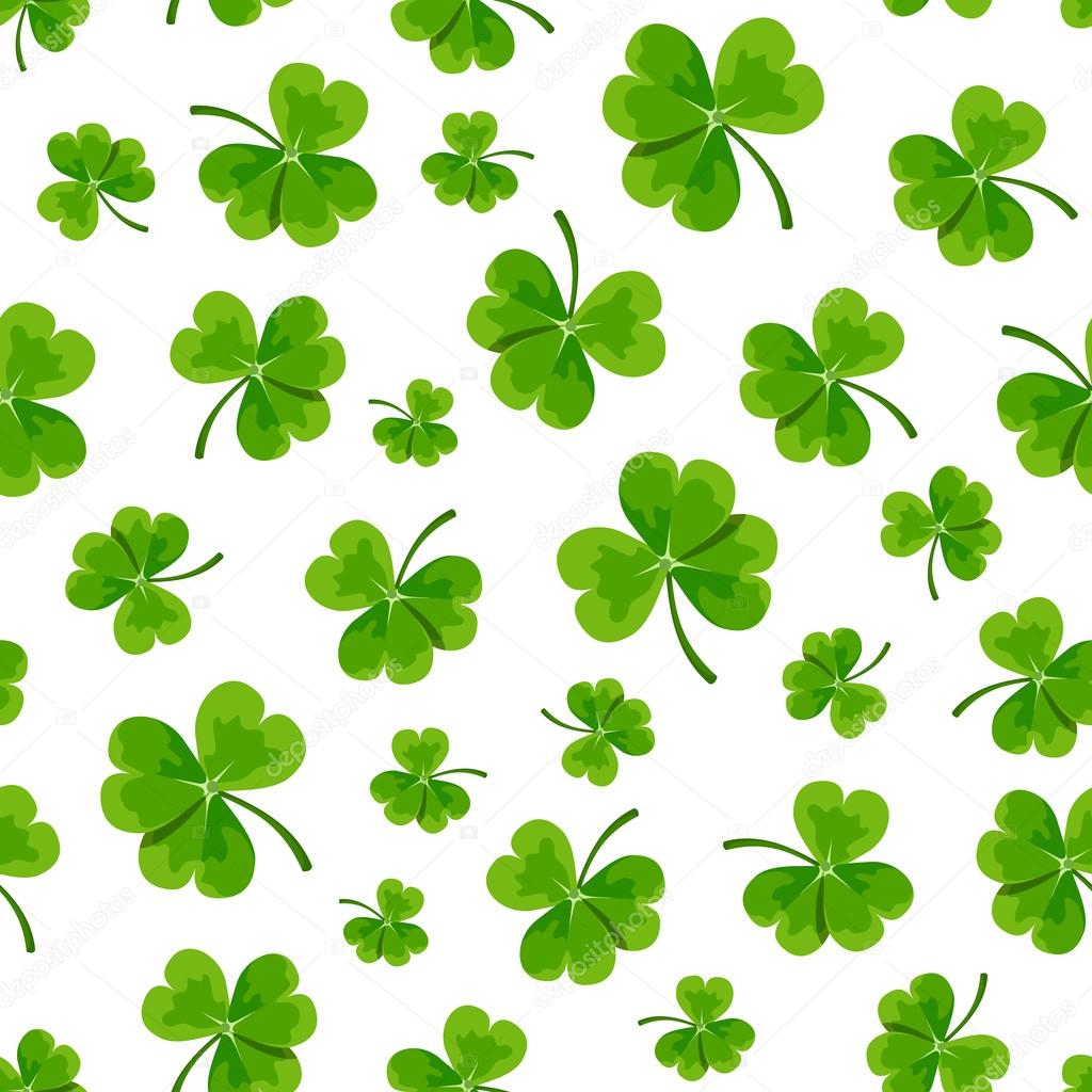 St. Patrick's day seamless pattern with shamrock. Vector illustration.