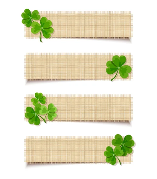 St. Patrick's day web banners med shamrock. Vektor eps-10. — Stock vektor