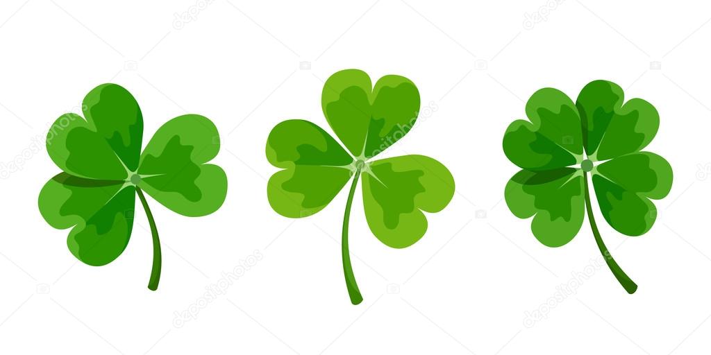 St. Patrick's day clovers (shamrock). Vector illustration.