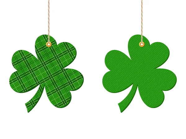 Η ημέρα του St. Patrick κρέμονται τριφύλλια (τριφύλλι). Vector εικονογράφηση. — Διανυσματικό Αρχείο