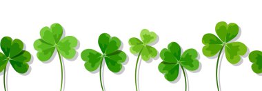 St. Patrick'ın gün yatay sorunsuz arka plan ile yonca (yonca). Vektör çizim.