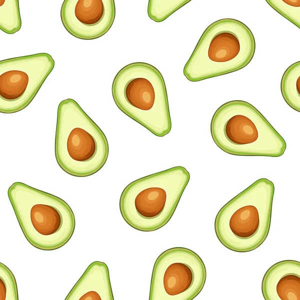 Nahtloser Hintergrund mit Avocadofrucht. Vektorillustration. — Stockvektor