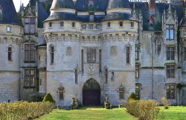 Vigny, França - 11 de fevereiro de 2015: fachada do castelo — Fotografia de Stock
