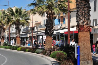 Sainte Maxime, France - april 16 2016 : the picturesque city clipart