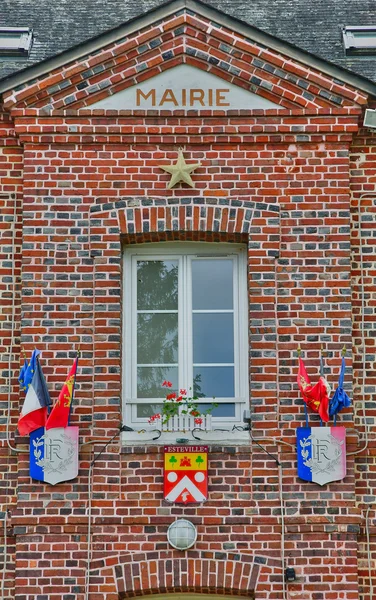 Esteville, France - june 23 2016 : town hall — Stock Photo, Image