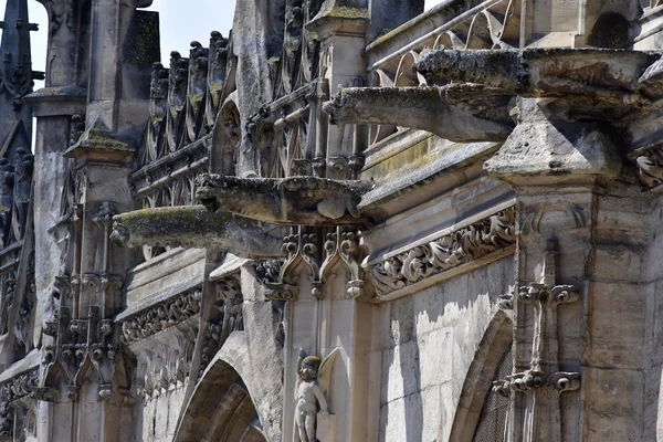 Poissy, Frankrijk - augustus 6-2016: de pittoreske collegiale chu — Stockfoto