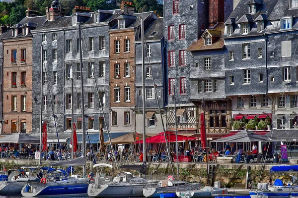 Honfleur Frankrike Augusti 2020 Båtar Hamnen — Stockfoto