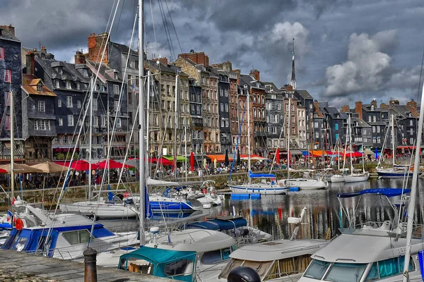 Honfleur Frankrijk Augustus 2020 Boten Haven — Stockfoto