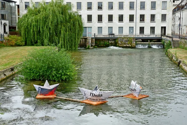 Loches France July 2020 Indre River — 图库照片