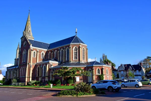 Houlgate France October 2020 Saint Aubin Neogothic Church — 图库照片