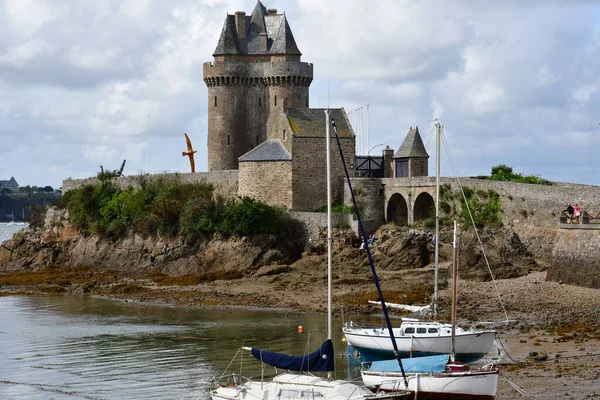 Saint Malo Frankreich September 2020 Der Hafen Und Der Solidorturm — Stockfoto