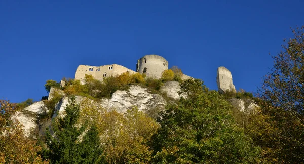 Frankrike Det Pittoreska Slottet Chateau Gaillard Les Andelys — Stockfoto
