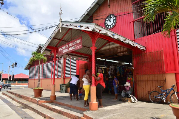 位于加勒比的圣卢西亚卡斯特里斯风景如画的市场 — 图库照片