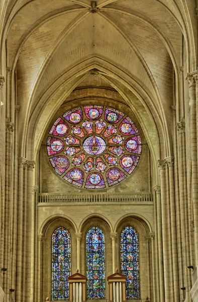 Ile France Malowniczy Kolegialny Kościół Mantes Jolie — Zdjęcie stockowe