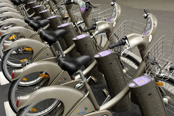 Velib Paris Öffentlicher Fahrradverleih — Stockfoto