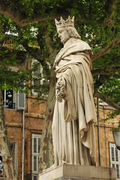 Aix Provence France Avril 2016 Statue Roi René Cours Mirabeau — Photo